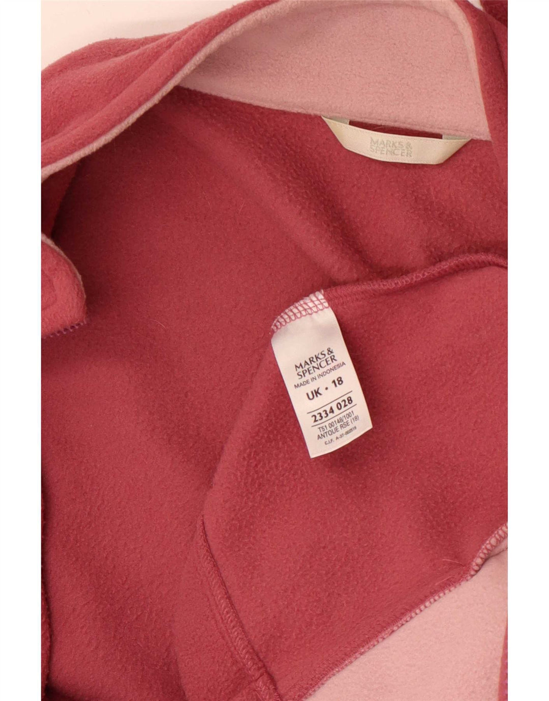 Giacca in pile da donna Marks & Spencer UK 18 XL Poliestere rosa