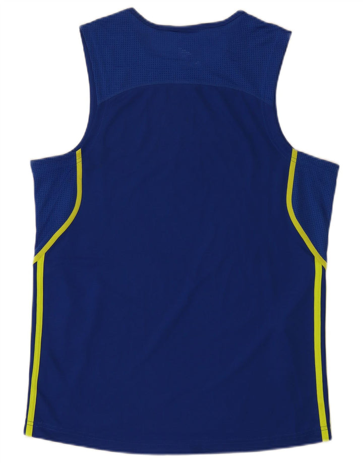 Canotta Adidas da uomo in poliestere blu medio