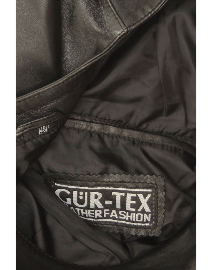 Gilet in pelle da uomo Gurtex IT 48 medio in pelle nera