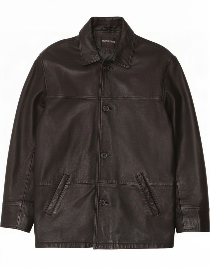 Giacca in pelle vintage da uomo UK 40 grande nera