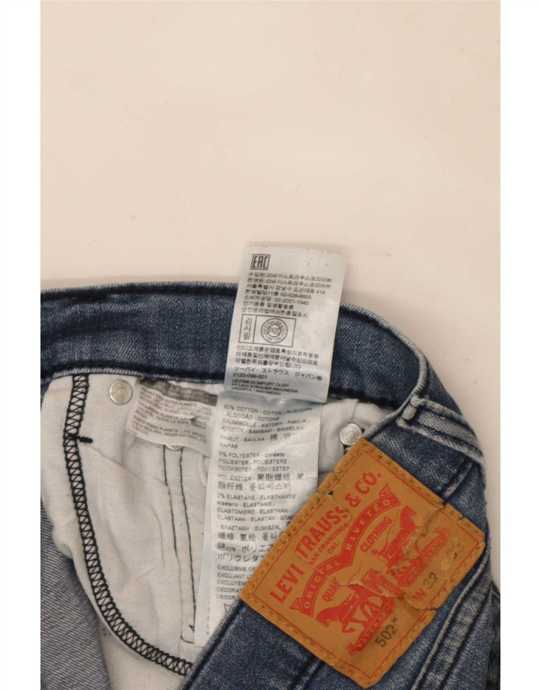 Levi's Uomo 502 Jeans affusolati W32 L32 Cotone blu