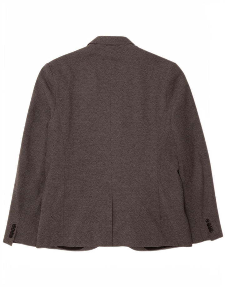 Giacca blazer da uomo a 2 bottoni Zara UK 42 XL grigia in poliestere classica