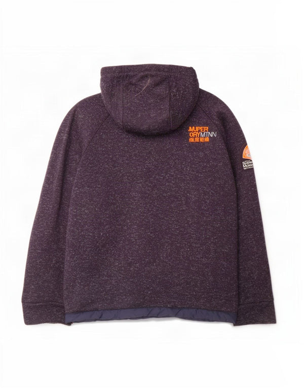 Giacca a vento con cappuccio da uomo Superdry UK 40 Large Navy Blue Flecked