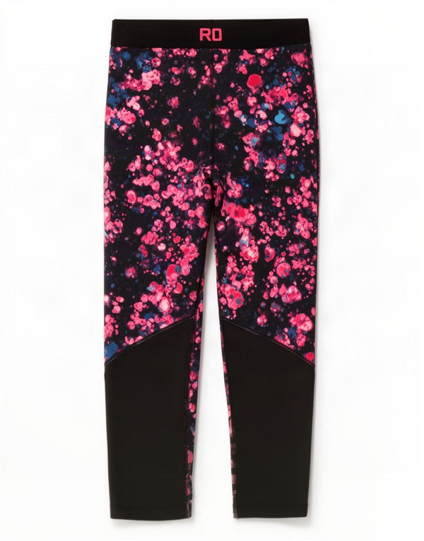 Leggings Nike Dri Fit Graphic Capri da donna UK 8 Small Rosso Tie Dye Poliestere
