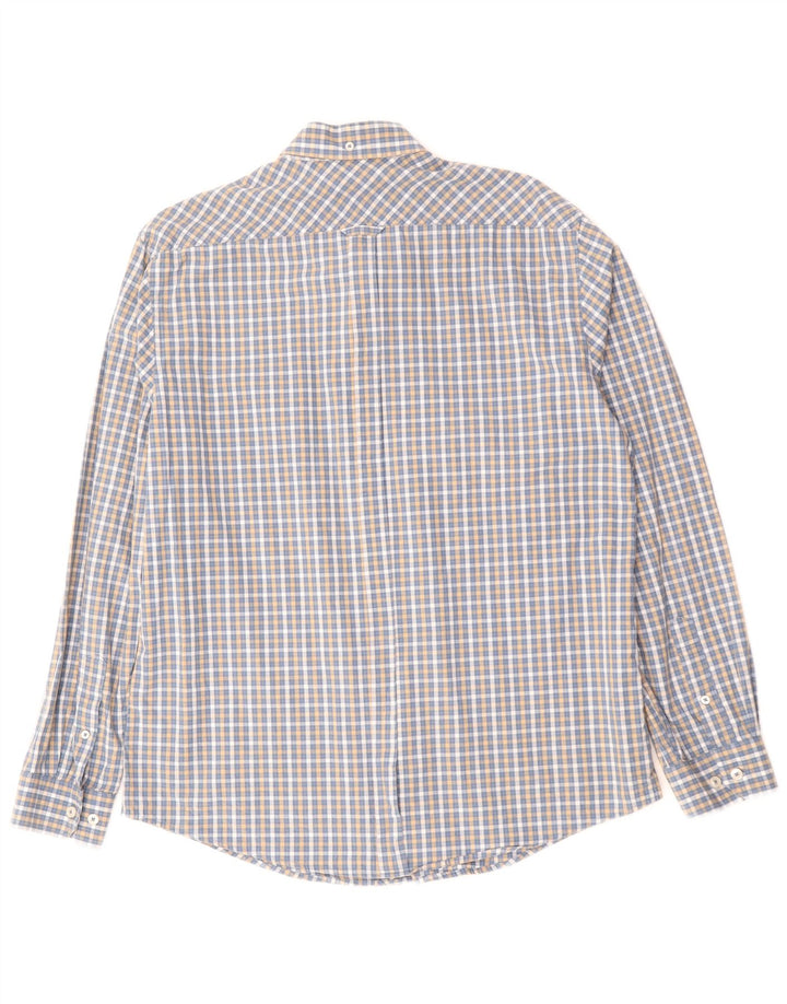 BEN SHERMAN Camicia da uomo in cotone a quadri grandi blu