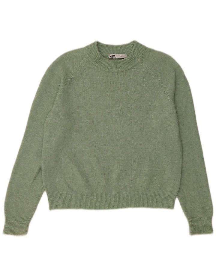 Maglione girocollo oversize da donna Zara UK 10 piccolo verde