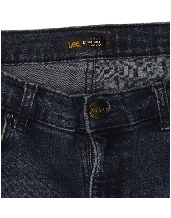 Pantaloncini di jeans LEE da donna a vita media, vestibilità rilassata, W28, blu navy medio