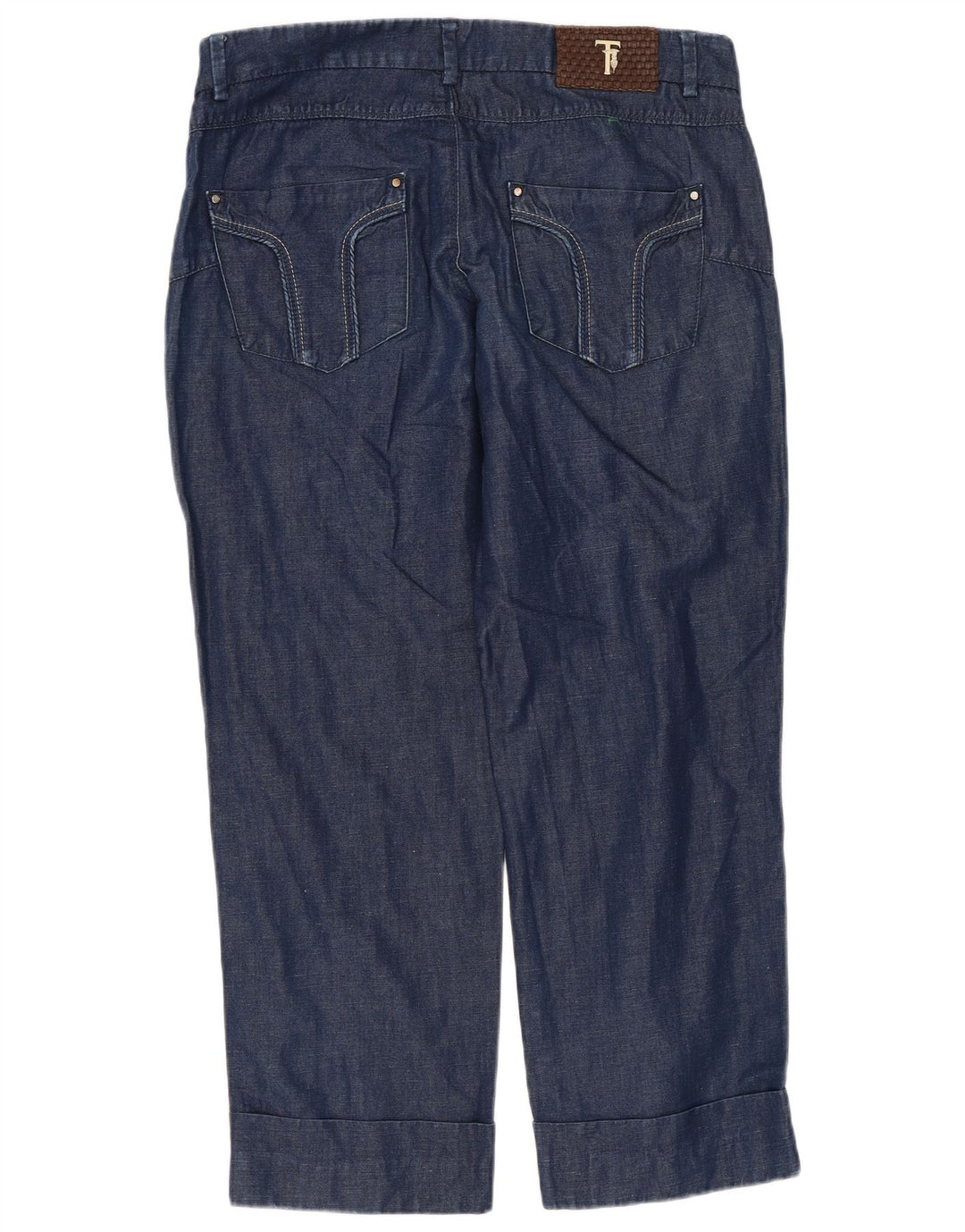 Jeans Cropped Donna TRUSSARDI W26 L24 Blu Navy Cotone