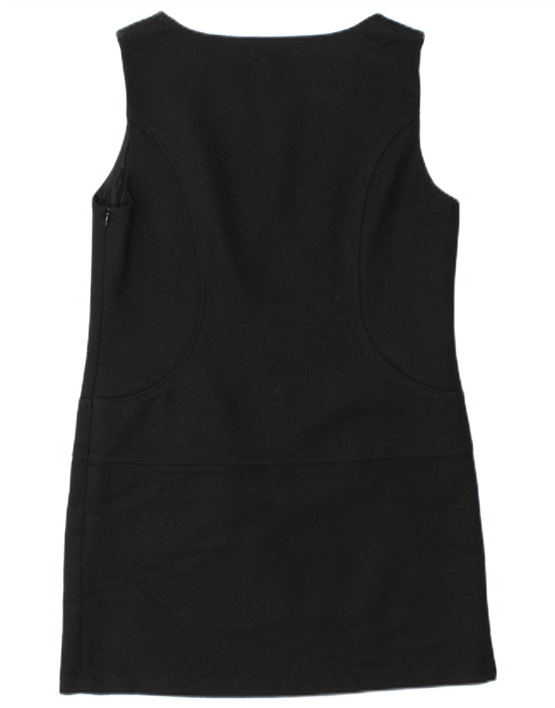 Abito a trapezio senza maniche da donna Benetton UK 12 Lana nera media
