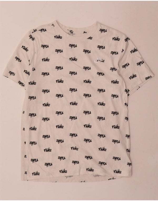 T-shirt grafica da uomo Nike Top in cotone bianco medio