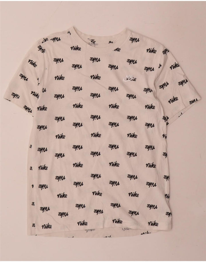T-shirt grafica da uomo Nike Top in cotone bianco medio