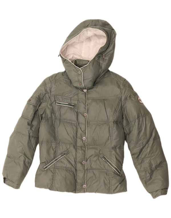 Best Company Womens Hooded Padded Jacket UK 18 XL Green Polyester