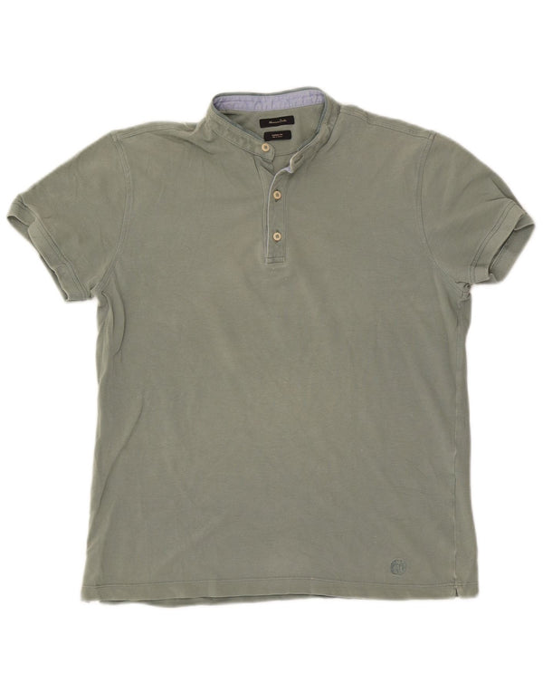Polo da uomo vestibilità casual Massimo Dutti verde medio