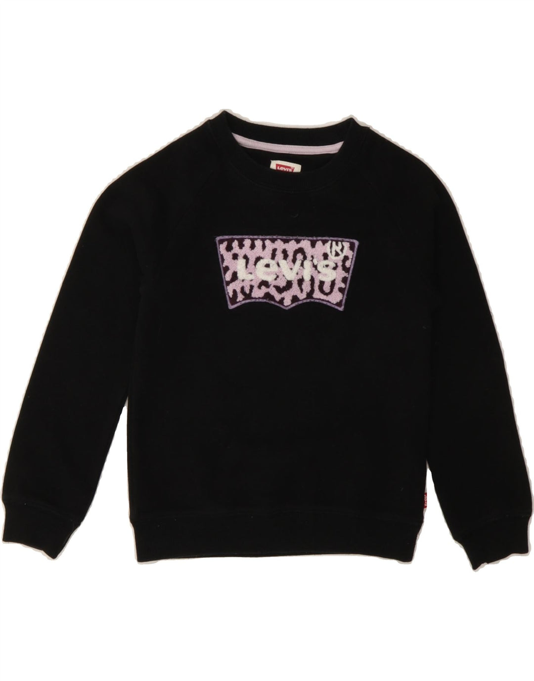 LEVI'S Girls Graphic Sweatshirt Jumper 5-6 Years Black Cotton Vintage Levi's and Second-Hand Levi's from Messina Hembry 