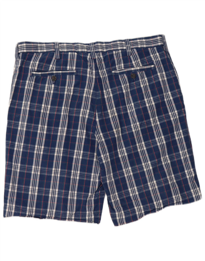 Pantaloncini chino da uomo IZOD W36 grandi in cotone a quadri blu navy