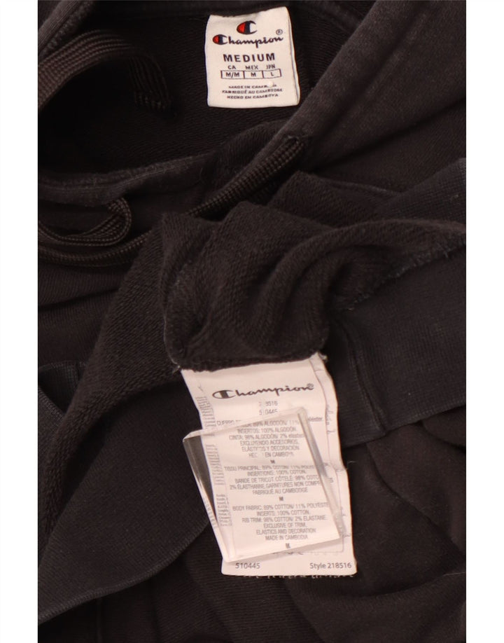 Maglione con cappuccio da uomo CHAMPION, cotone nero medio