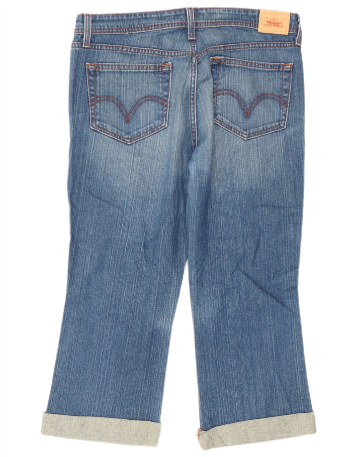 Levi's Donna 518 Jeans Bootcut Super Low Capri W34 L21 Cotone Blu