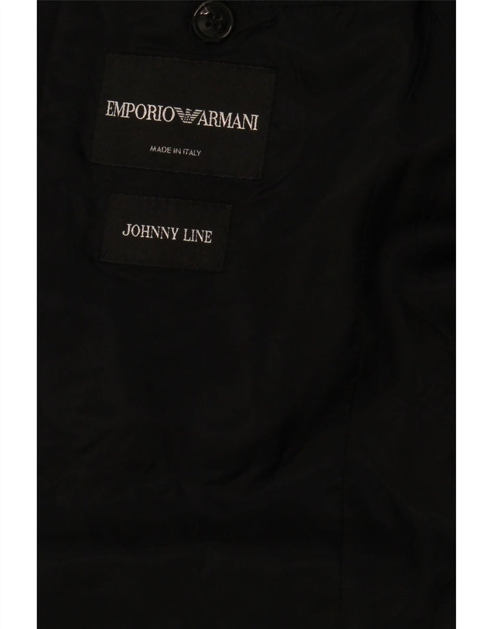 EMPORIO ARMANI Mens 2 Button Blazer Jacket UK 38 Medium  Black Vintage Emporio Armani and Second-Hand Emporio Armani from Messina Hembry 