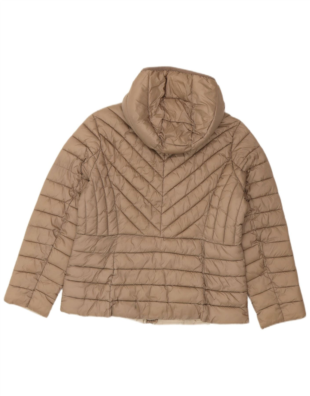 Giacca imbottita con cappuccio da donna Michael Kors UK 16 grande nylon marrone