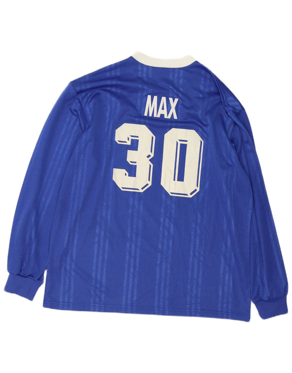 Adidas Maglietta grafica da uomo a maniche lunghe XL in poliestere a righe blu