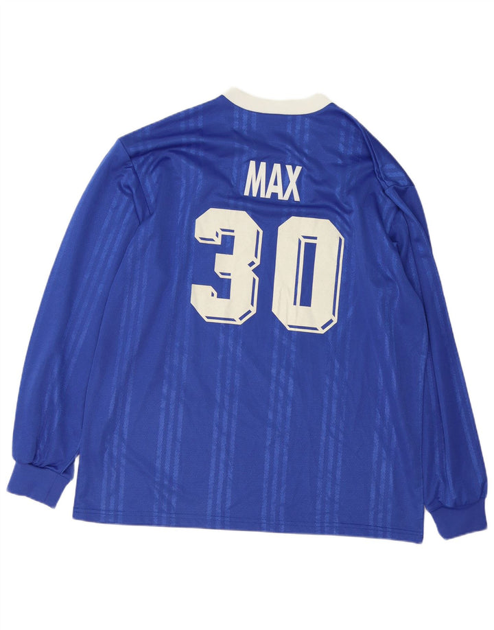Adidas Maglietta grafica da uomo a maniche lunghe XL in poliestere a righe blu