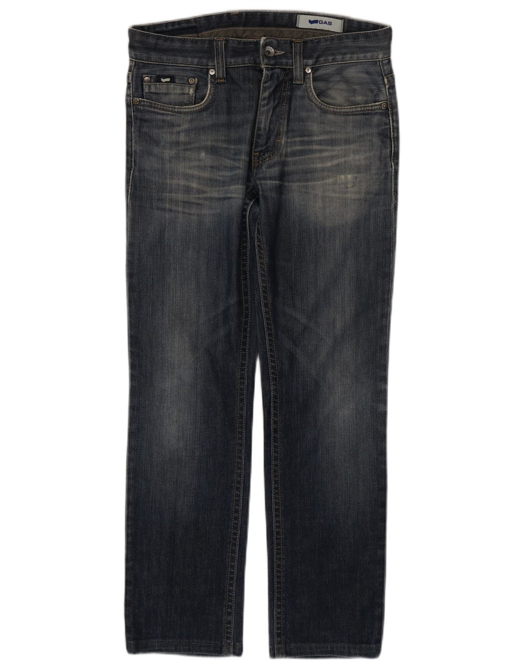 Jeans dritti da uomo GAS W30 L30 in cotone blu
