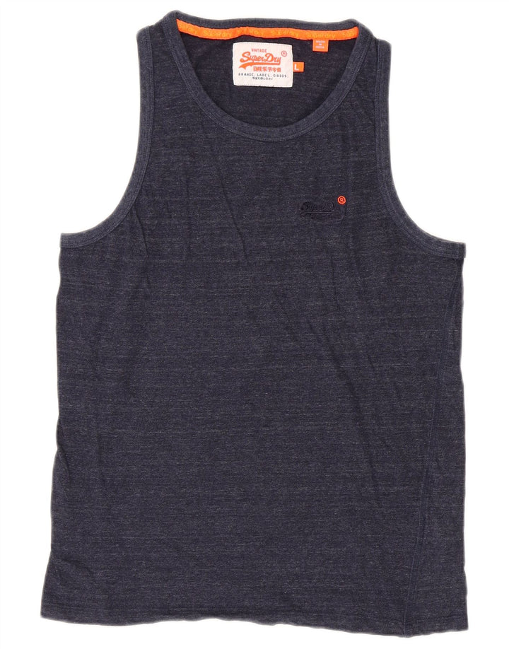 Canotta da donna SUPERDRY UK 14 grande cotone blu navy