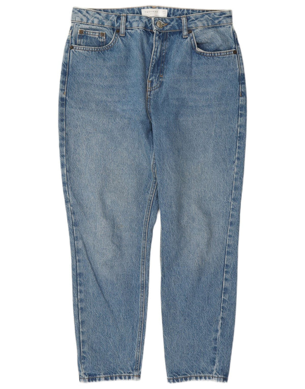 Jeans affusolati a vita alta mamma da donna Topshop W30 L28 poliestere blu