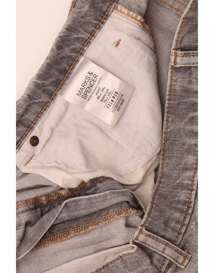 Jeans dritti Marks & Spencer da uomo blu Harbour W34 L29 cotone grigio