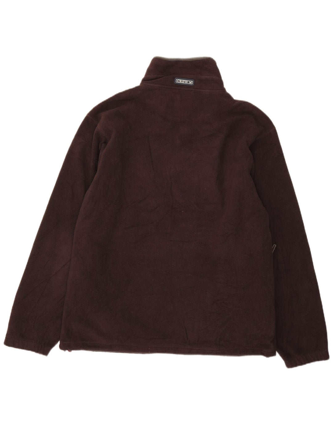 Crew Clothing Maglione in pile da uomo con zip e collo, grande in poliestere marrone