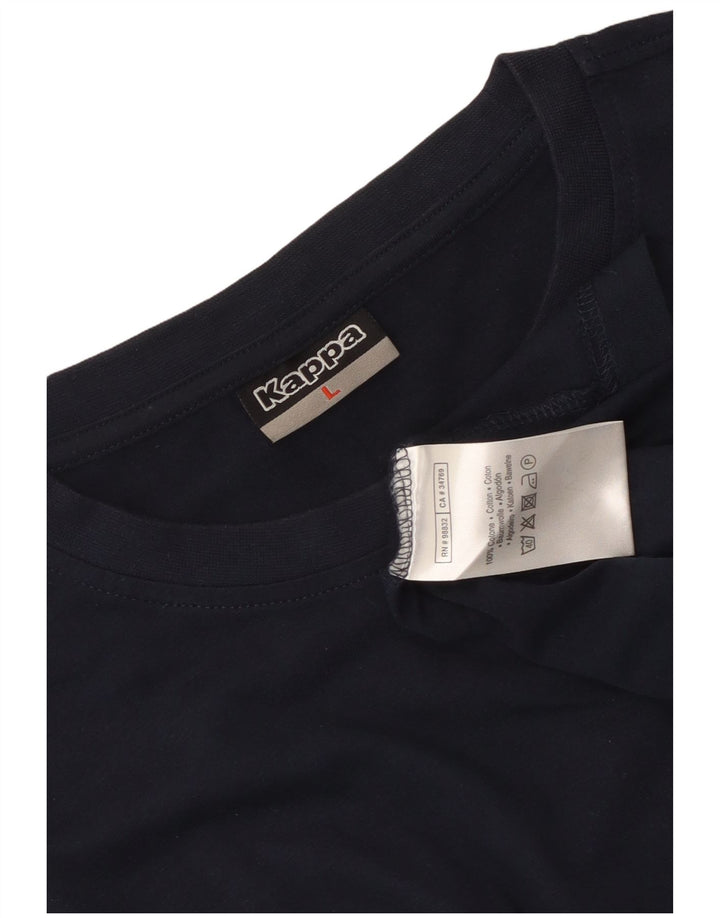 T-shirt da uomo Kappa Top Large in cotone blu navy