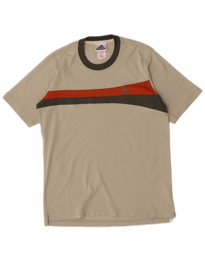 T-shirt da uomo Adidas Top in poliestere color block beige medio