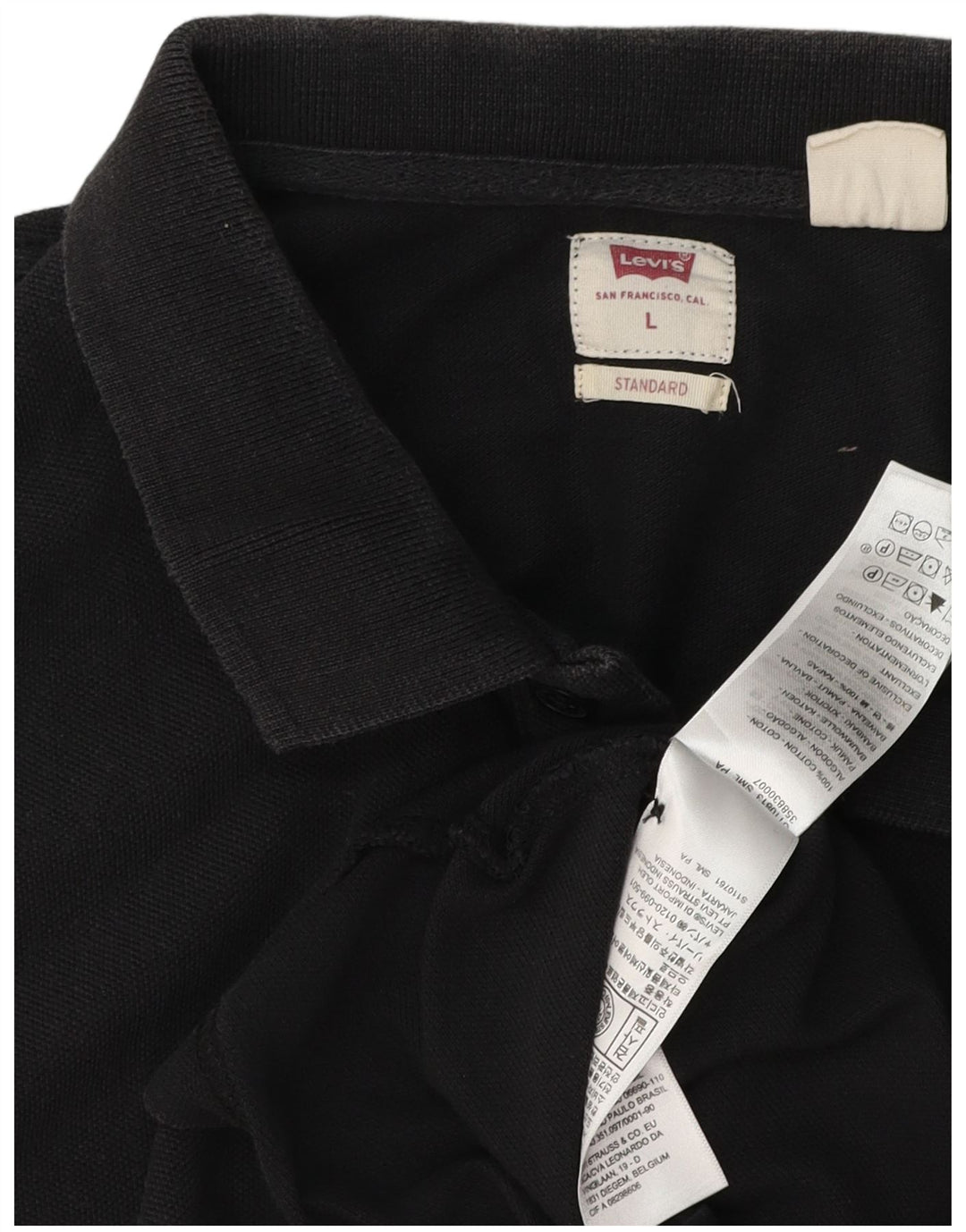 Polo Levi's Standard da uomo grande in cotone nero