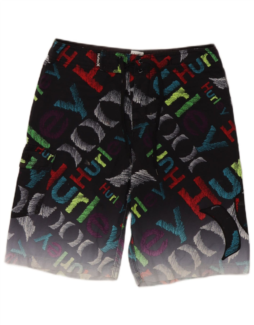 Pantaloncini da bagno grafici da uomo Hurley, poliestere nero medio