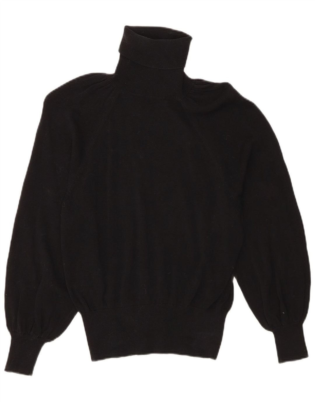 Maglione maglione collo alto da donna Zara UK 10 piccolo Lyocell nero