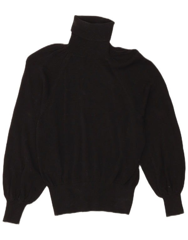 Maglione maglione collo alto da donna Zara UK 10 piccolo Lyocell nero