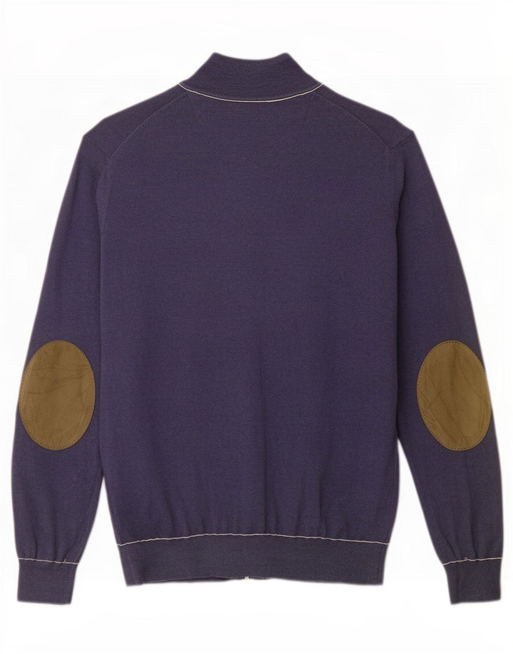 Maglione cardigan da uomo Massimo Dutti in cotone blu navy medio
