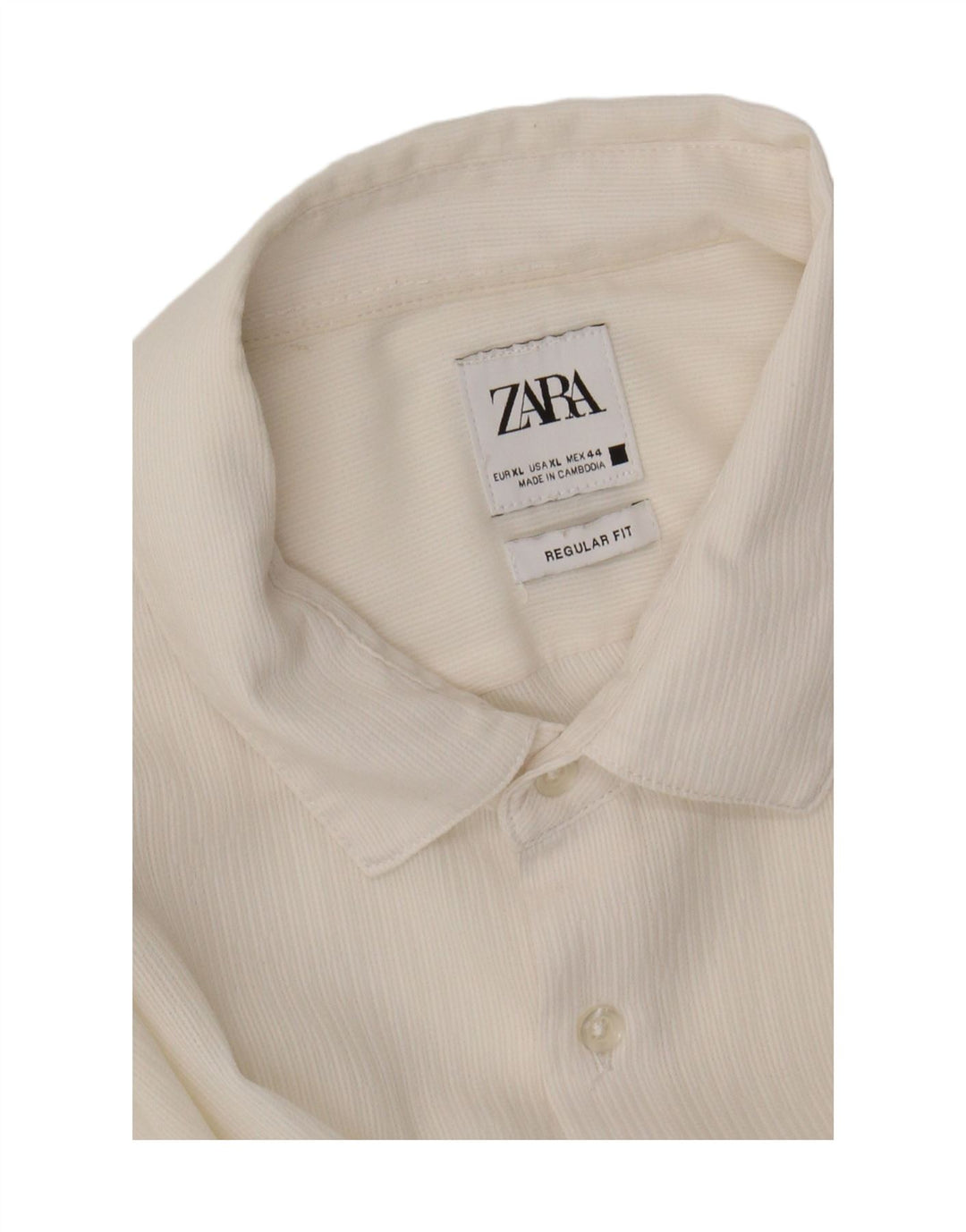 ZARA Mens Regular Fit Short Sleeve Shirt XL Off White Vintage Zara and Second-Hand Zara from Messina Hembry 