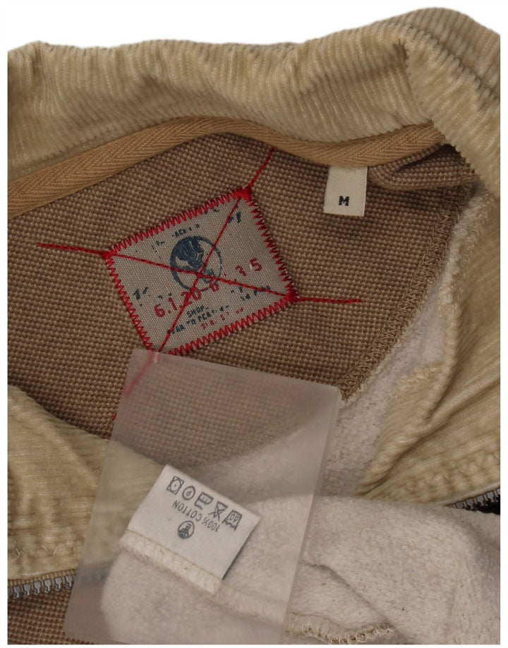 Felpa da uomo con collo con zip Fat Face, cotone beige medio