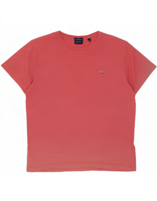 Gant T-shirt regolare da uomo Top grande in cotone rosa