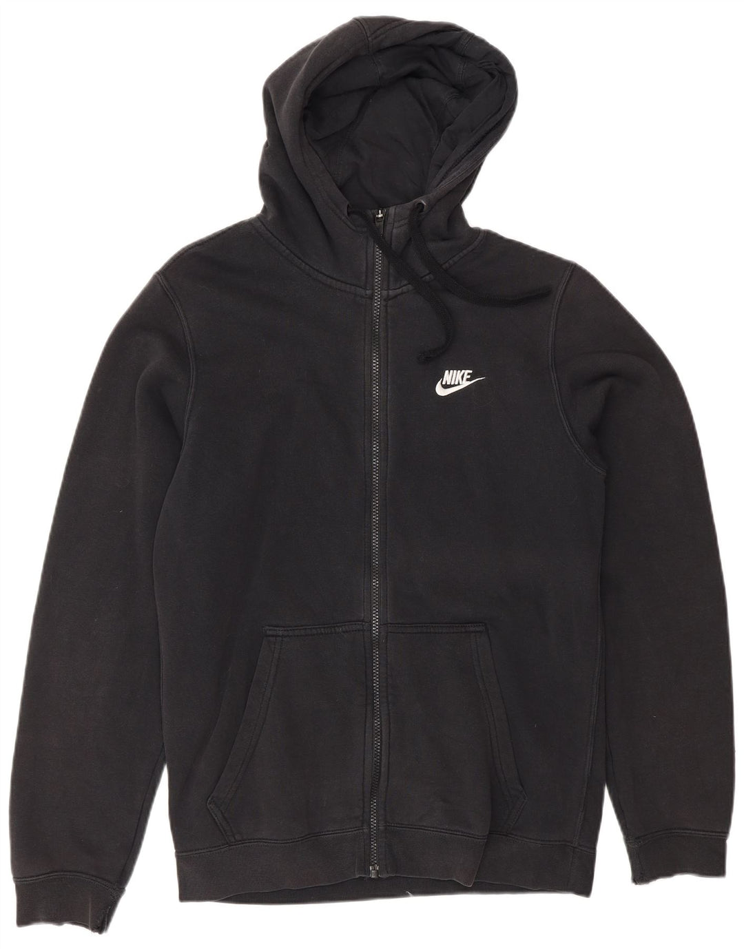 Felpa con cappuccio e zip Nike da uomo piccola in cotone nero