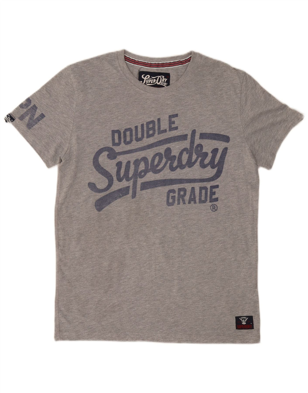 T-shirt grafica da uomo SUPERDRY Top in poliestere grigio medio