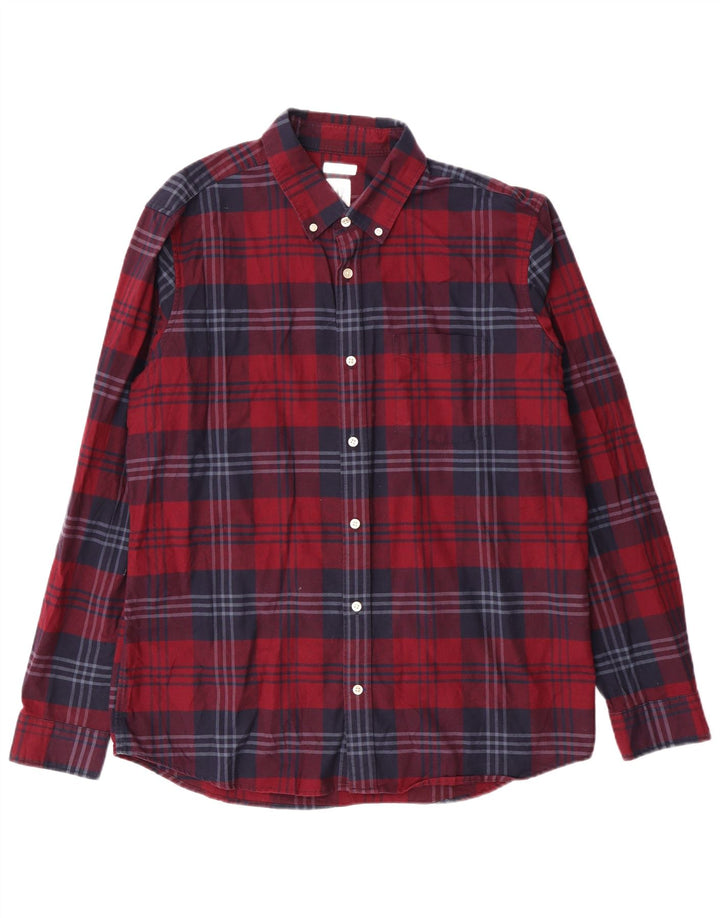 Gap Camicia da uomo in flanella dalla vestibilità standard, in cotone a quadri rossi grandi