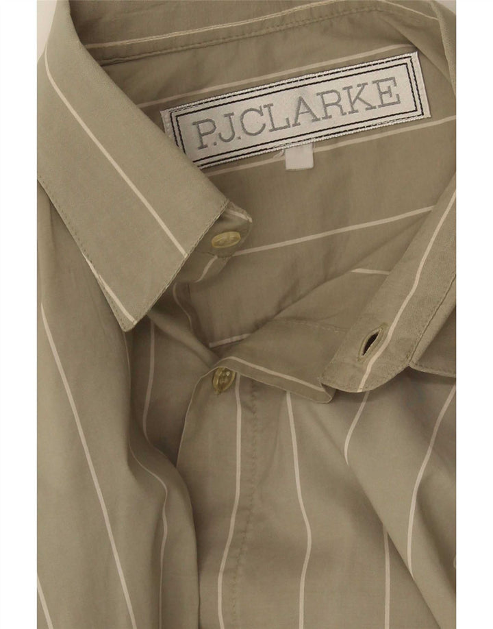 Camicia vintage da uomo a righe kaki medie