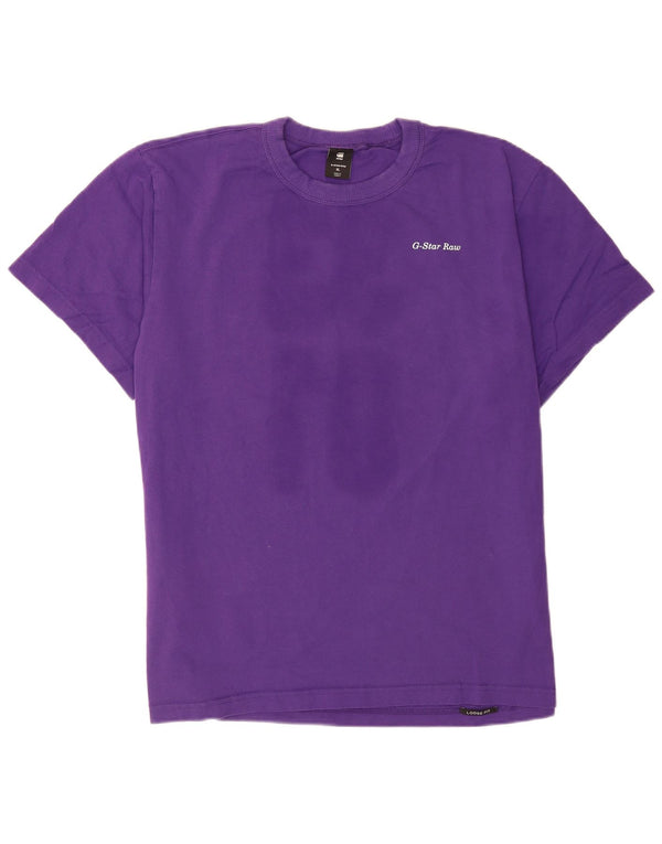 T-shirt grafica da uomo G-Star Top XL in cotone viola