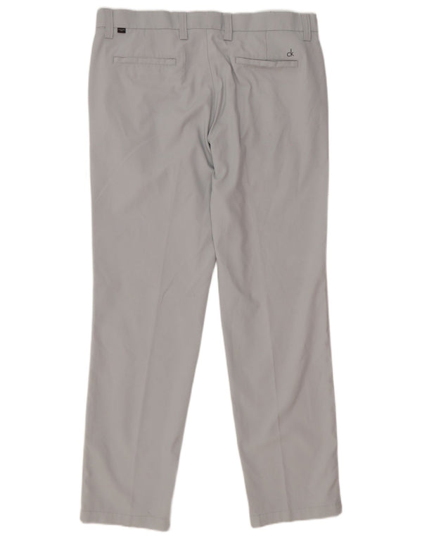 Pantaloni casual dritti da uomo Calvin Klein W36 L31 poliestere grigio