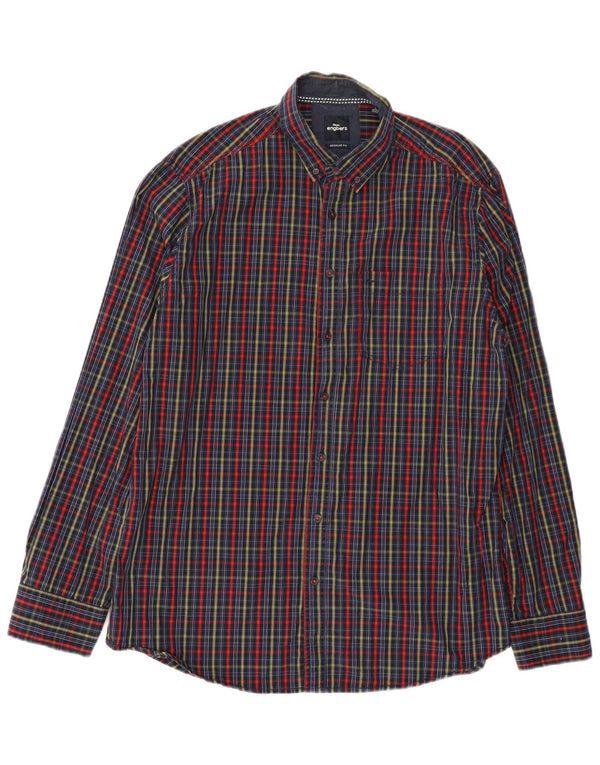 Camicia da uomo vestibilità regolare Engbers taglia 41/42 grande cotone a quadri multicolore