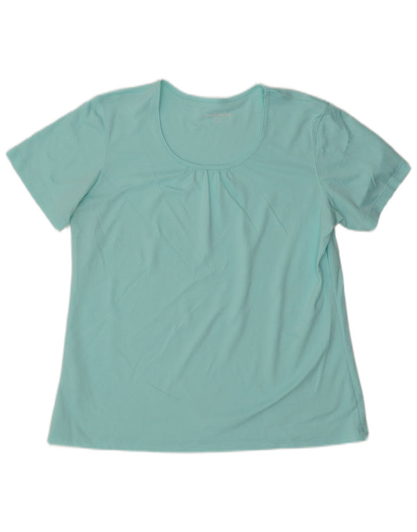 T-shirt da donna EDDIE BAUER UK 18 XL blu poliestere