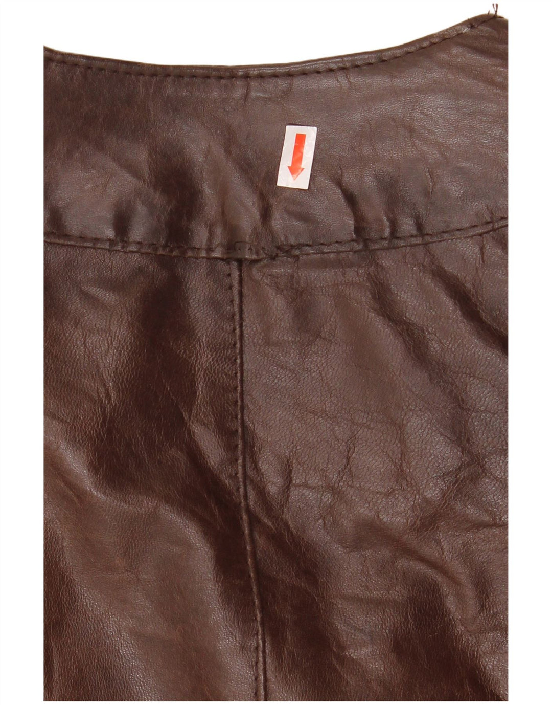 Giacca da motociclista in pelle da donna vintage IT 44 in pelle marrone medio