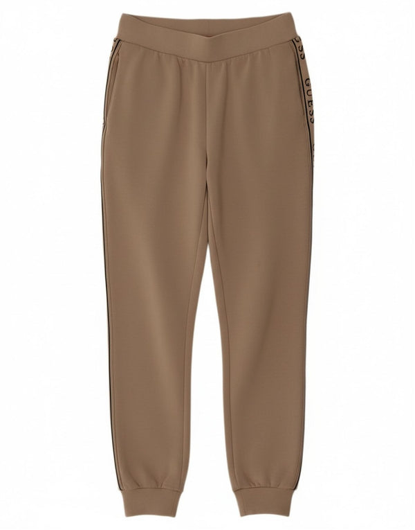 Guess Pantaloni da tuta con grafica da donna Joggers UK 8 Small Beige Viscosa